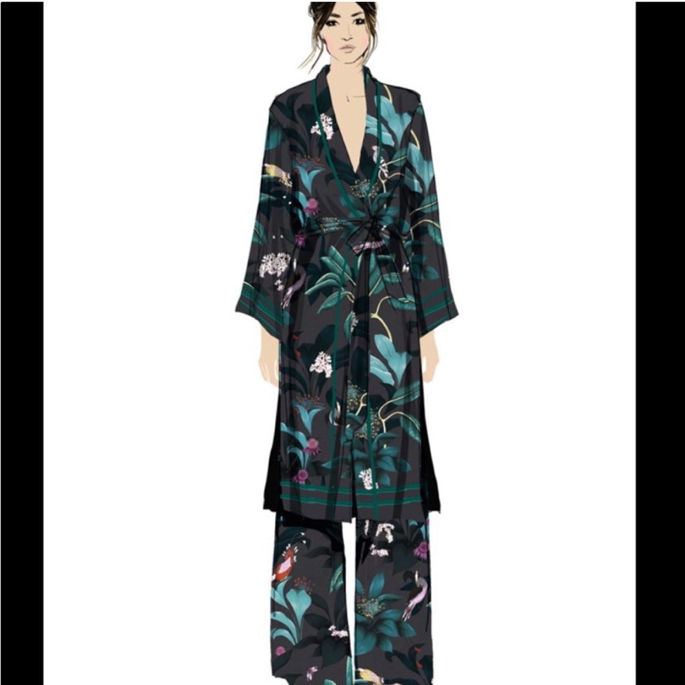 H&M Anna Glover Tropical Duster & Pant Set 6